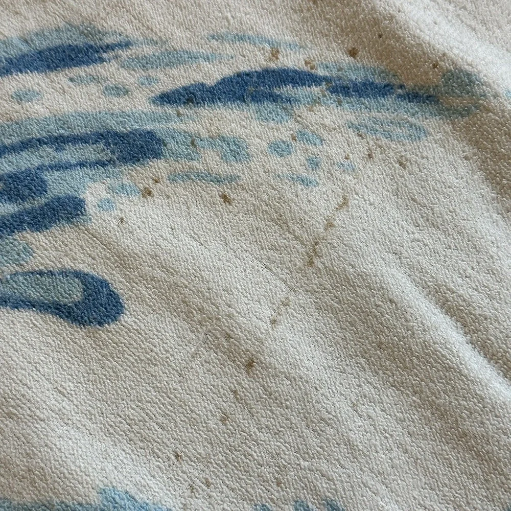 Vintage 60-70's surfer ocean beach towel cannon made in USA terry cloth Flaws